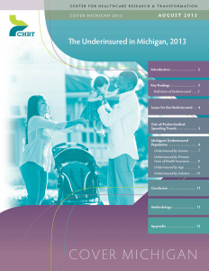 The cover of the Cover Michigan survey report, titled "The Underinsured in Michigan, 2013".